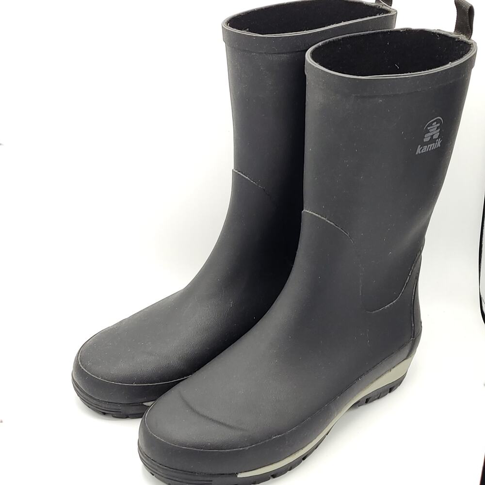 Kamik Lars Waterproof Rain Boots Black  Men's size 10